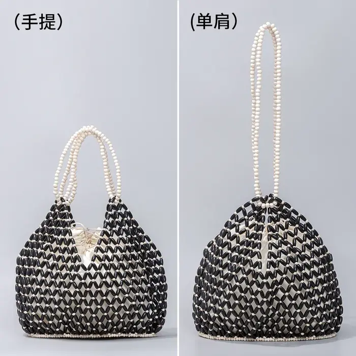 Sac à main en perles de bois tissé à la main pour femmes