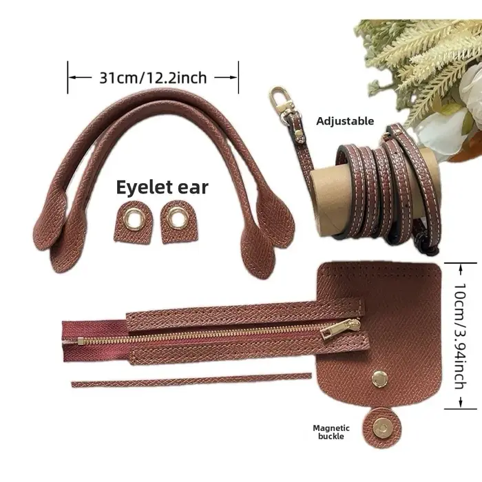 Mini sac à boulettes fabriqué à la main, accessoires, sangle en cuir, boucle en tissu tissé, crochet