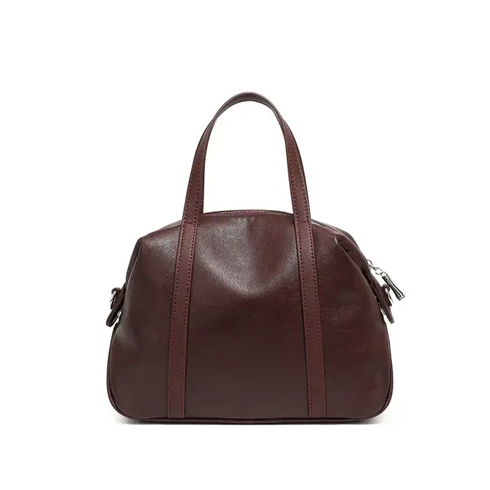 Sac à main en cuir de vachette naturel pour femme, nouveau design simple rétro, document cramoisi, u