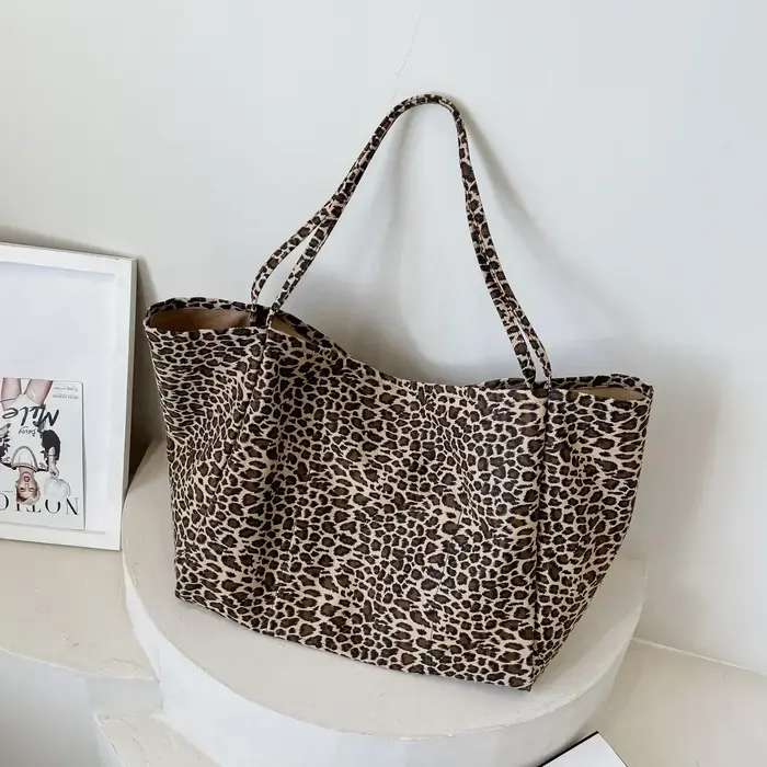 Sac à main de Shopping pour femmes, sac à bandoulière motif léopard, sac à bandoulière de grande cap