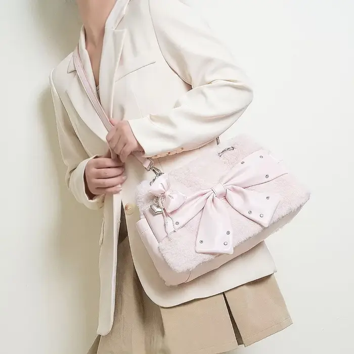 Sac à main à nœud rose mignon pour femmes