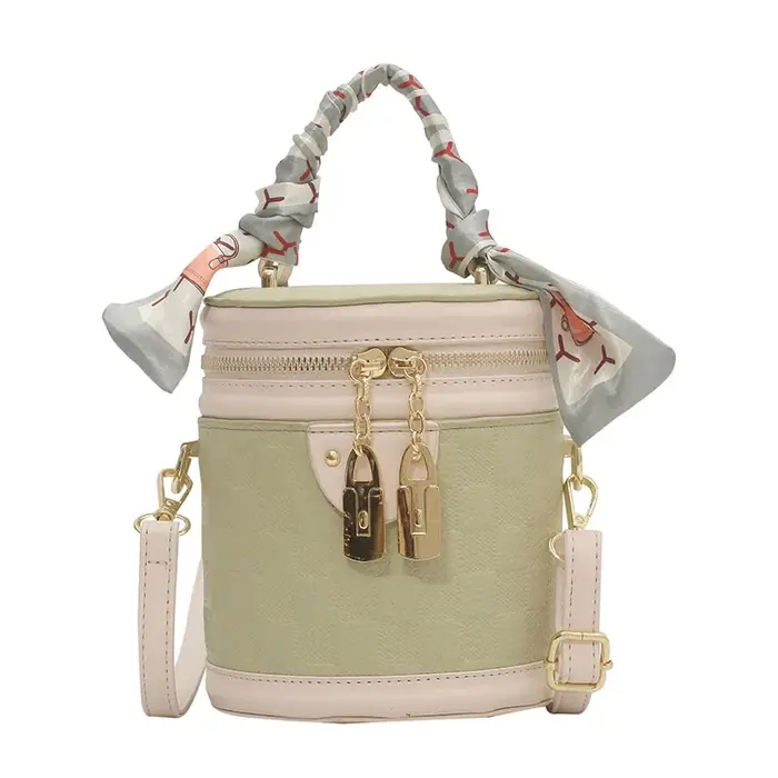 Sac à bandoulière mini tendance pour femme – Nouvelle collection été – Sac cylindrique rond en cuir PU