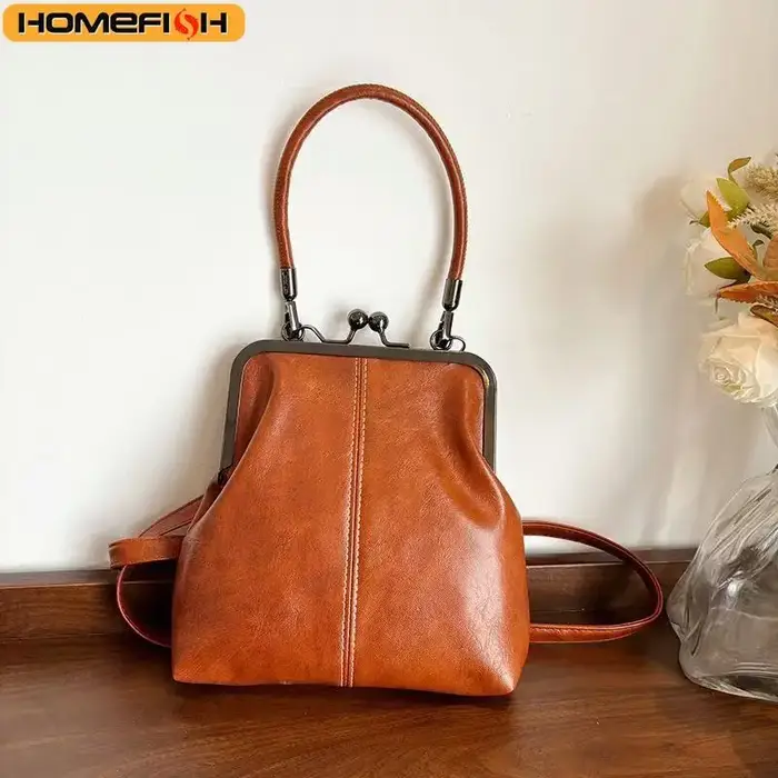 Sac à main marron de Style Vintage pour femmes