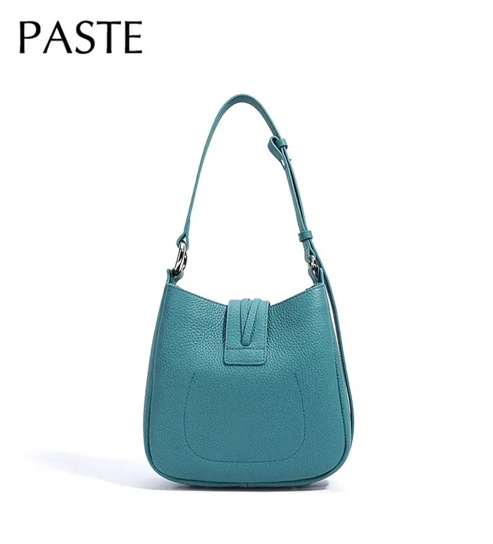 Krean Style facile poignée réglable seau fourre-tout couleur vert bleu 100% cuir de vache pleine fleur femmes sac à bandoulière livraison directe