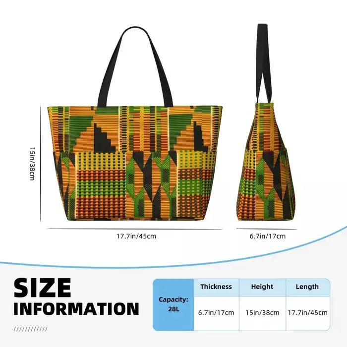 Sac fourre-tout personnalisé en tissu Kente africain pour femmes