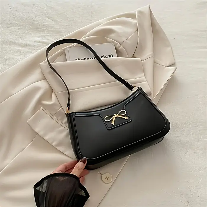 Sac à bandoulière à nœud papillon de couleur unie, petit sac carré élégant, adapté aux sacs à main p