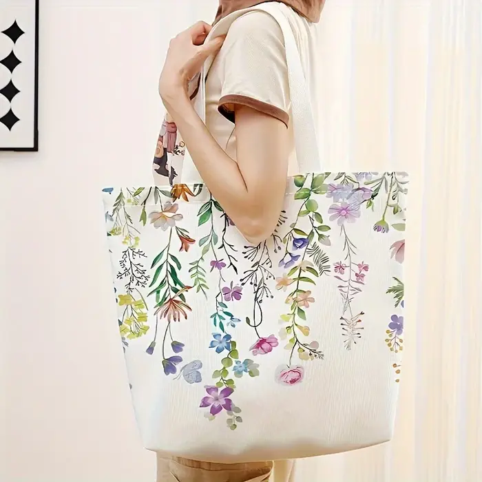 Sac fourre-tout imprimé fleur