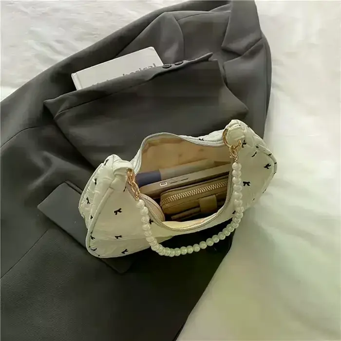 Sac à main plissé à nœud pour femme