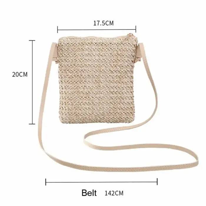 Sac à main carré en rotin pour femmes