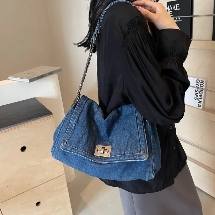 Sac à Bandoulière en Denim pour Femme
