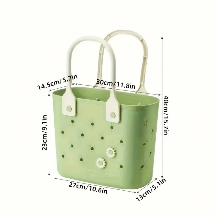 Sac de plage Sac fourre-tout de plage en caoutchouc imperméable Design imprimé floral Organisateur d
