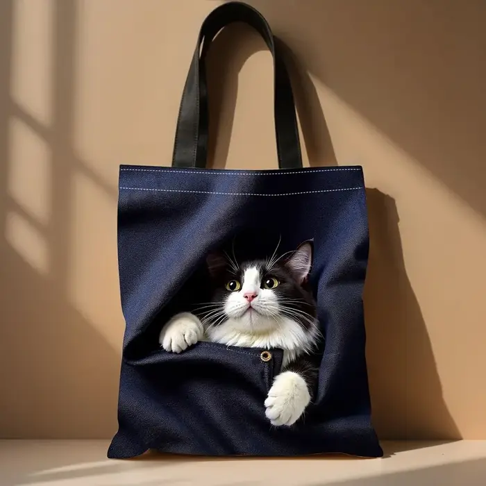 Chihuahua Peeking hors de poche motif sac à main mignon chat fourre-tout sacs pour le Shopping