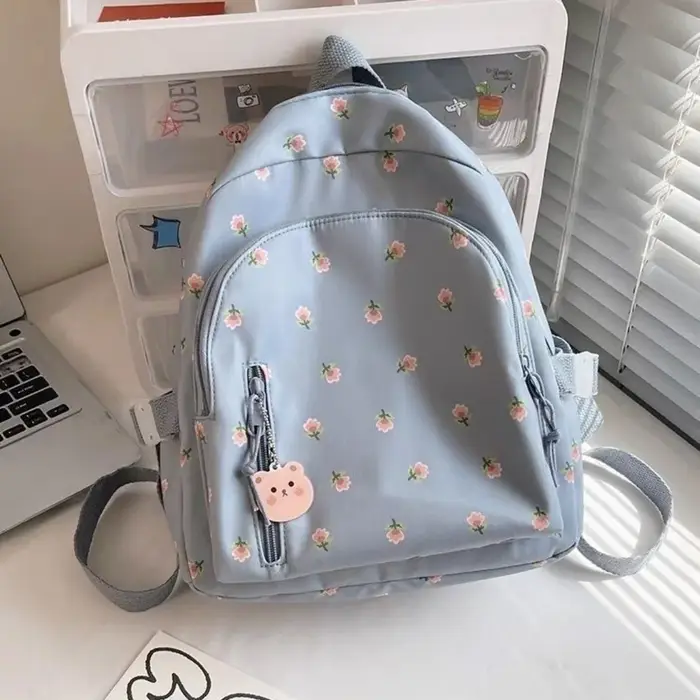 Petit sac à dos imprimé de fleurs fraîches pour femmes et filles, style coréen, sac à dos pour écoli