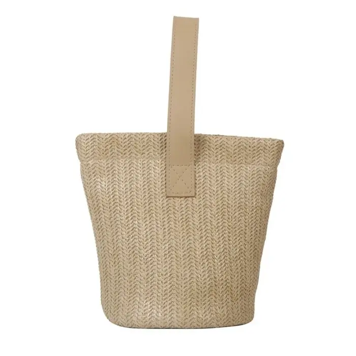 Sac seau décontracté en paille PU