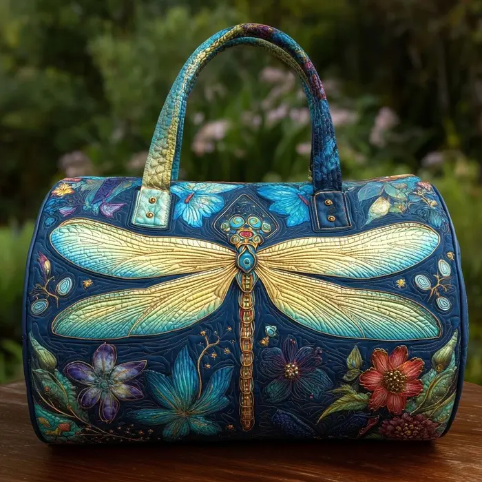 Sac fourre-tout matelassé imprimé en 3D avec motif libellule