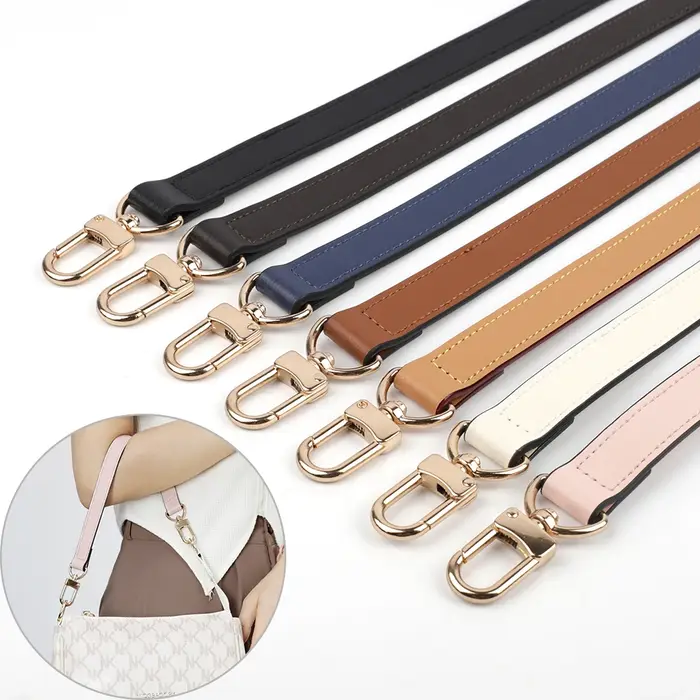 Sangle d'épaule courte de luxe en cuir véritable