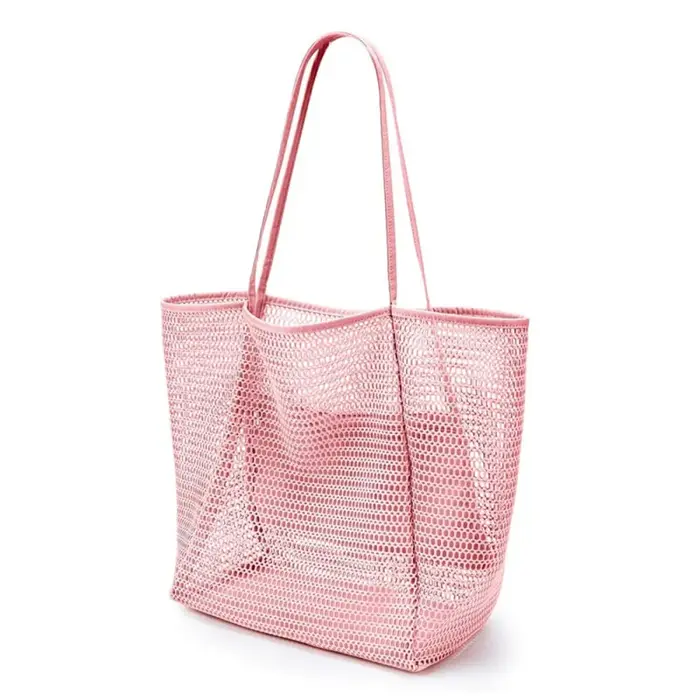 Sac de plage grande capacité pour femme - Sac à bandoulière en polyester tissé durable avec ouvertur