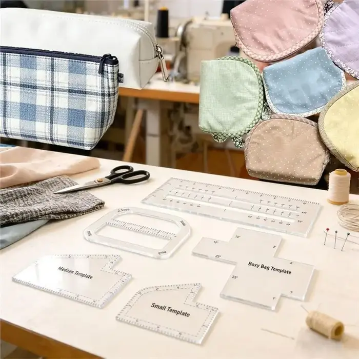 5Pcs Kits de patrons pour sacs carrés pour les amateurs de couture DIY
