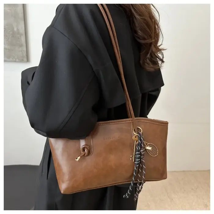 Y2K mode nouveau sac à bandoulière de travail de grande capacité couleur unie Simple dame sacs à main en cuir PU sac fourre-tout femmes femme