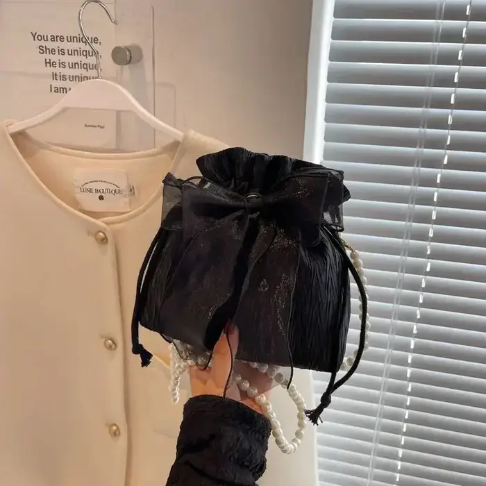 Sacs à bandoulière avec nœud en dentelle pour femmes