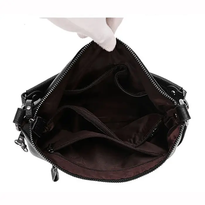 Hobo-Sac messager en cuir véritable pour femme