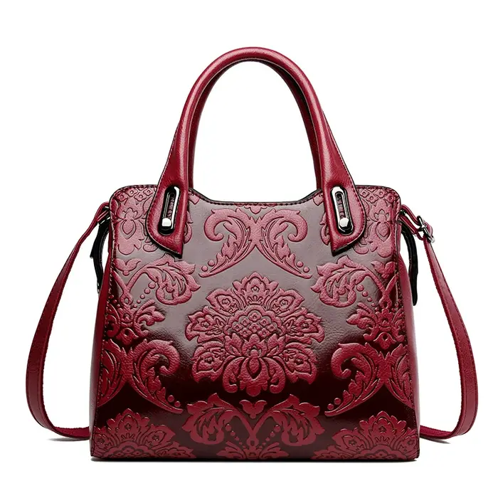 Sac à Main de Luxe Vintage Embossé en Cuir PU Élégant Grande Capacité pour Femmes