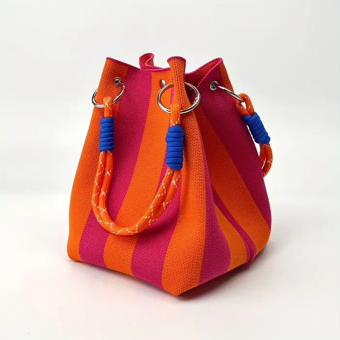 Sac à main rayé - Sac de rangement grande capacité