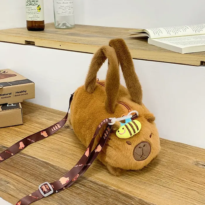 Nouveau Capybara sac à bandoulière coton dessin animé Animal seau sac en peluche sac fille