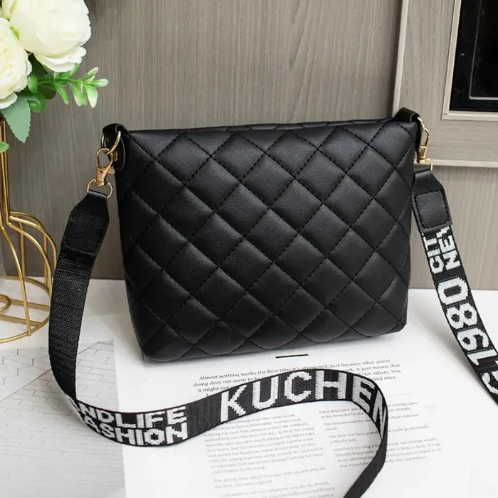 Sac messager simple en cuir PU avec broderie Lingge