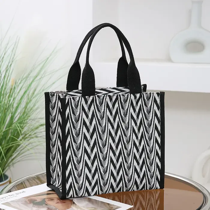 Sac fourre-tout en toile à motif Chevron