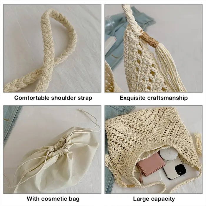 Sac fourre-tout tissé FOXER pour femme, nouvelle collection été 2026, sac de voyage à bandoulière po