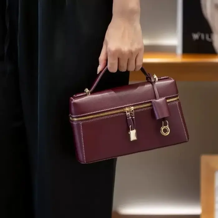 Sac à cosmétiques en cuir style vintage