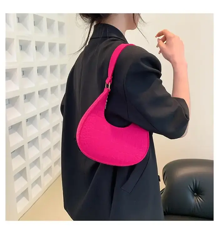 Sac sous les bras à motif de pierre en feutre pour femmes