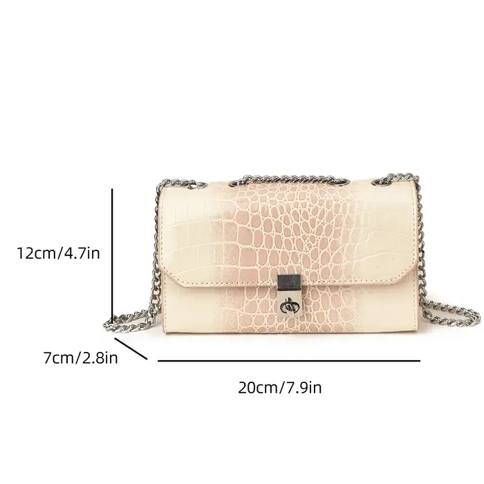 Sac à main noir en similicuir façon crocodile