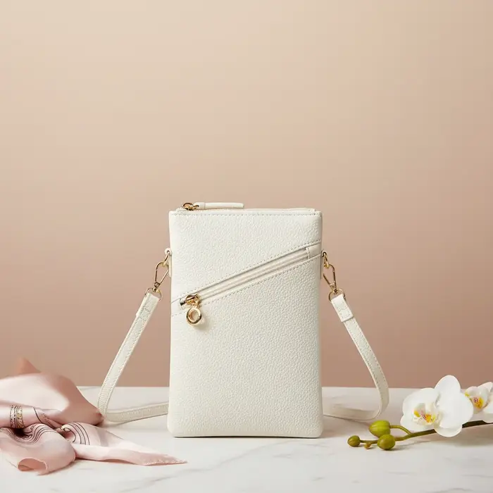 Sac à bandoulière pour femme en texture litchi