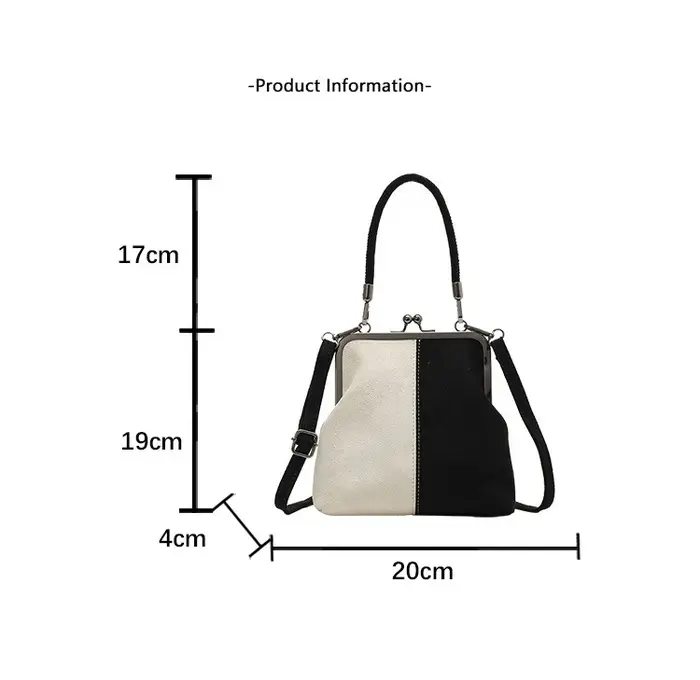 Sac carré de petite taille de couleur contrastée haut de gamme pour femmes