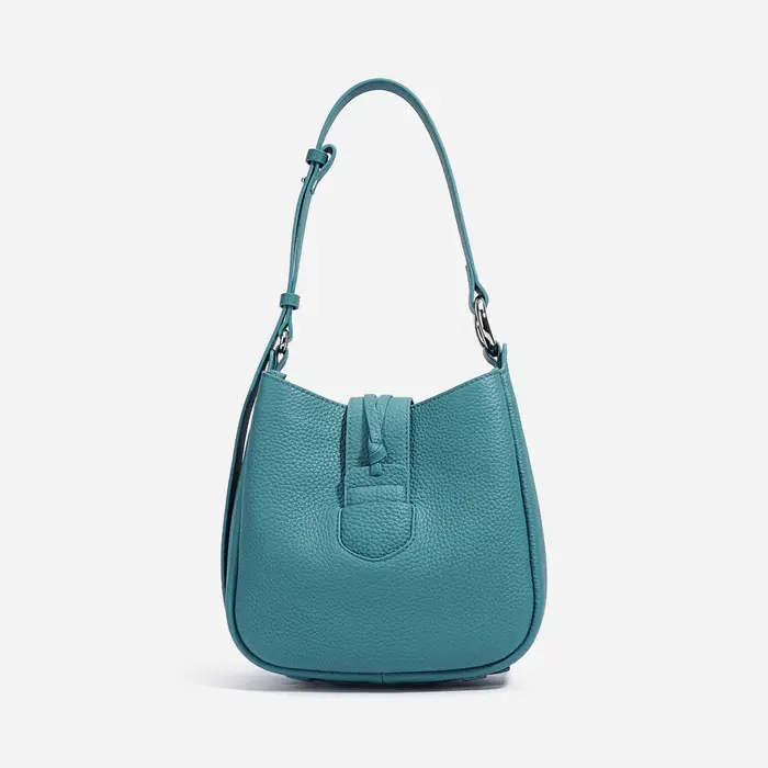 Krean Style facile poignée réglable seau fourre-tout couleur vert bleu 100% cuir de vache pleine fle