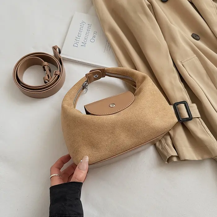 Sac à bandoulière en cuir suédé pour femmes, sac à main café marron, pochette tendance 2025, sac Hobos de luxe pour dames