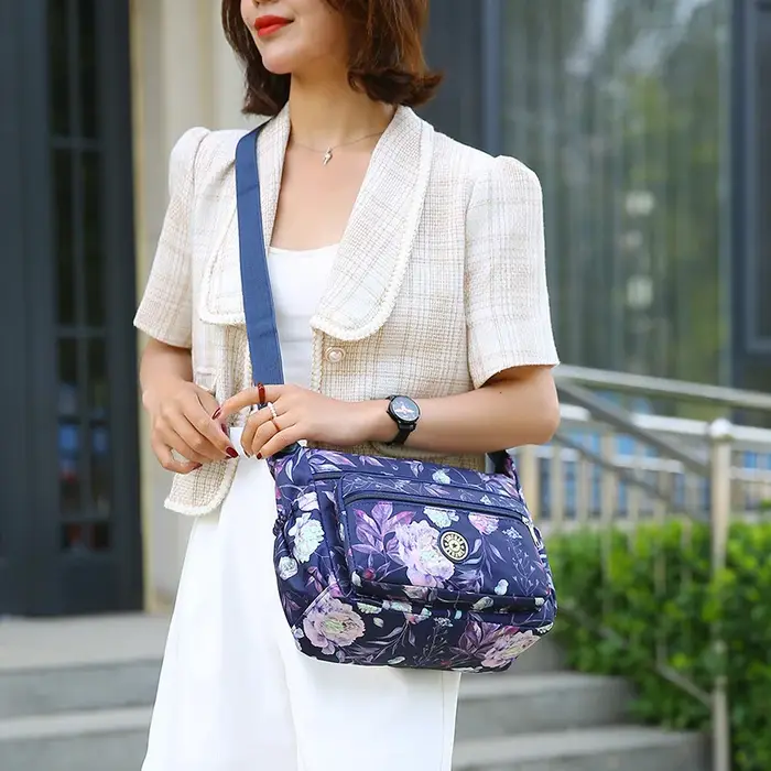 Sac à bandoulière en tissu Oxford Floral de grande capacité