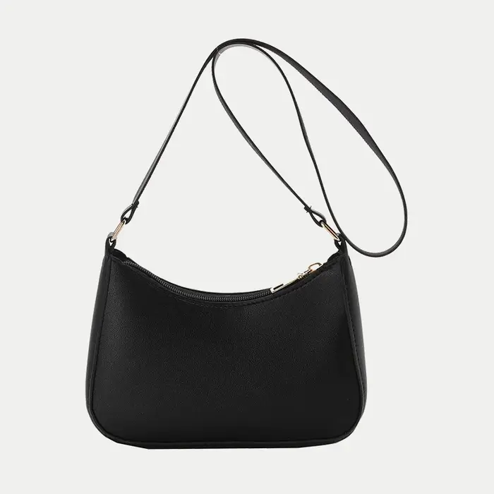 Mode couleur unie sac à bandoulière pour femmes en cuir PU aisselle sac à main décontracté quotidien sous les bras sac