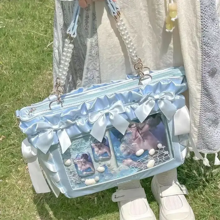 JIAERDI doux mignon arc froncé sac fourre-tout femmes grande capacité Anime Badge Ita sac dames multifonctionnel 13.3 14 pouces sacs pour ordinateur portable