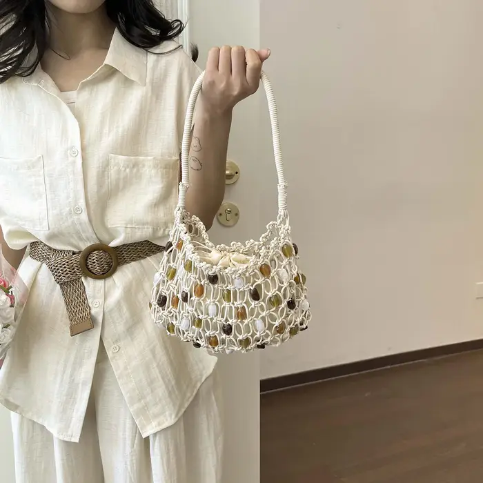 Sac à bandoulière bohème tissé à la main pour femme