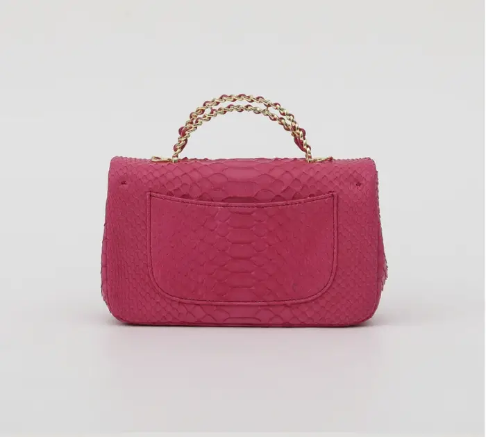 Sac à bandoulière en cuir de python véritable pour femmes