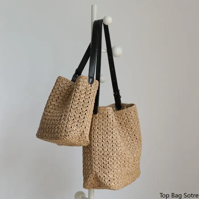 Sac à bandoulière en raphia tressé bohème pour femme
