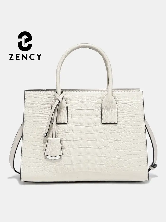 Sac fourre-tout spacieux Zency pour femme en cuir véritable de vachette