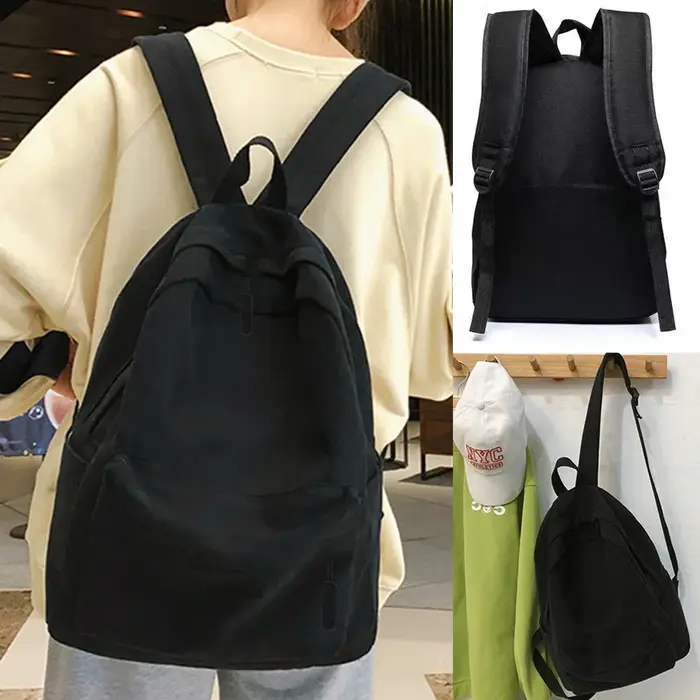 Sac à dos noir de grande capacité