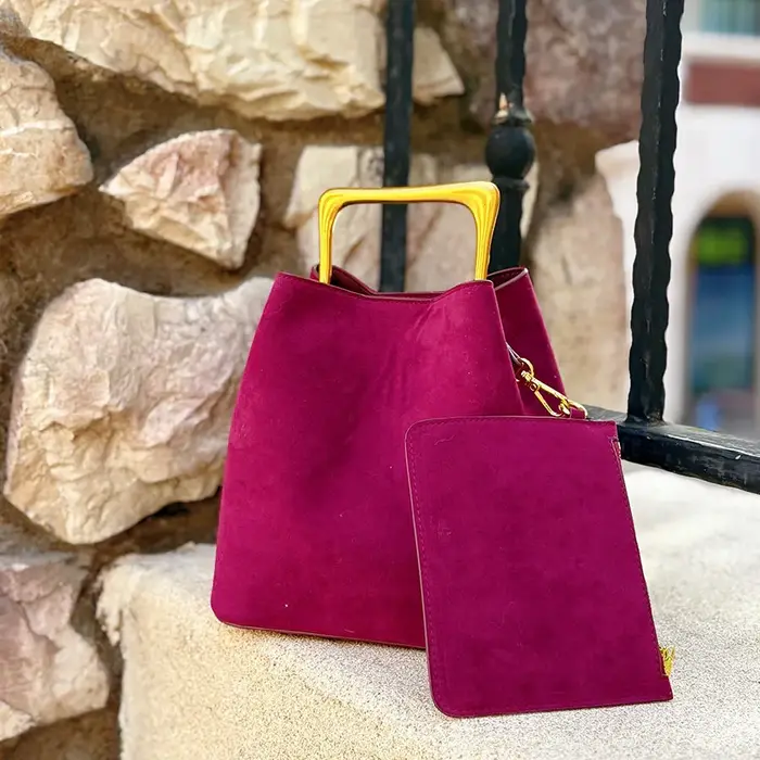 Véritable daim cuir femmes épaule bandoulière seau sac de luxe concepteur Ladeis petit sac à main pour femme peau de