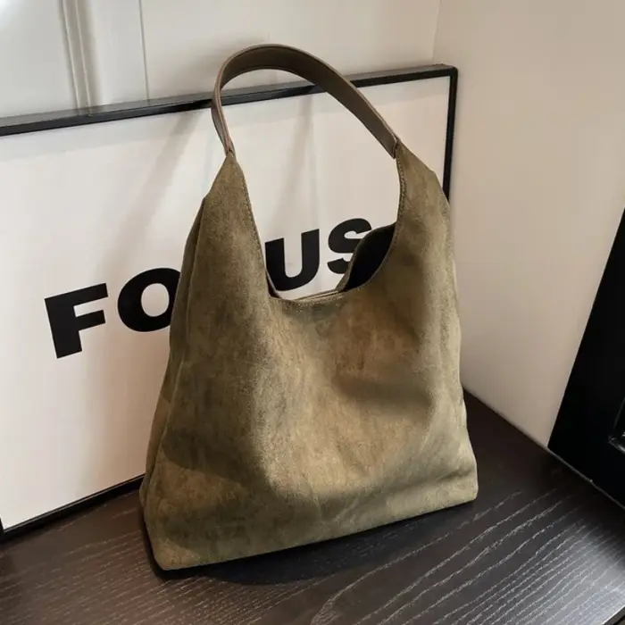 Sac à main rétro en faux daim givré pour femme