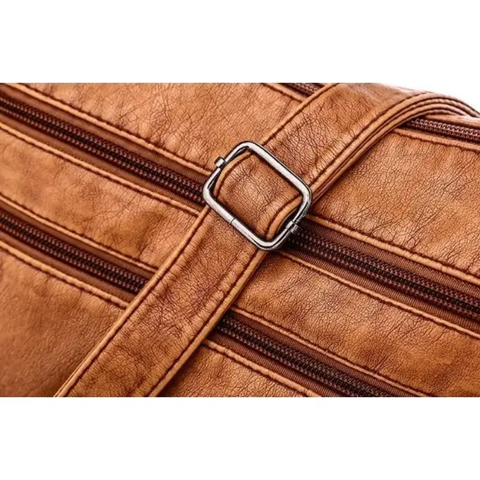 Sac à bandoulière en cuir lavé pour femmes