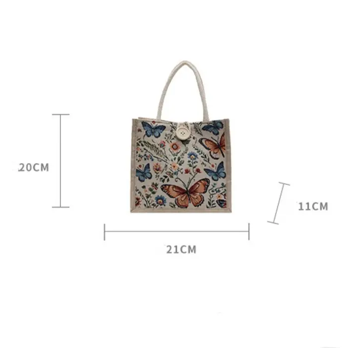Sac en toile imprimé papillon